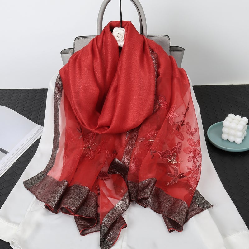 Women'S Silk Scarf All-Match Korean Style Light Luxury Style Yiwu High-Grade Silk Scarf Universal Scarf - Image 1